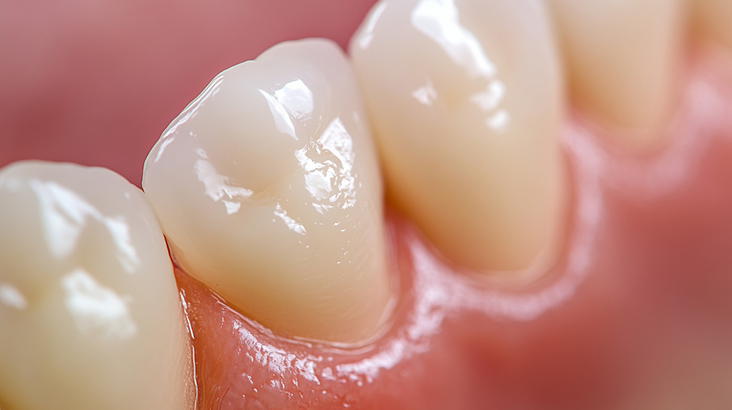 Close-up of clean, healthy teeth and gums