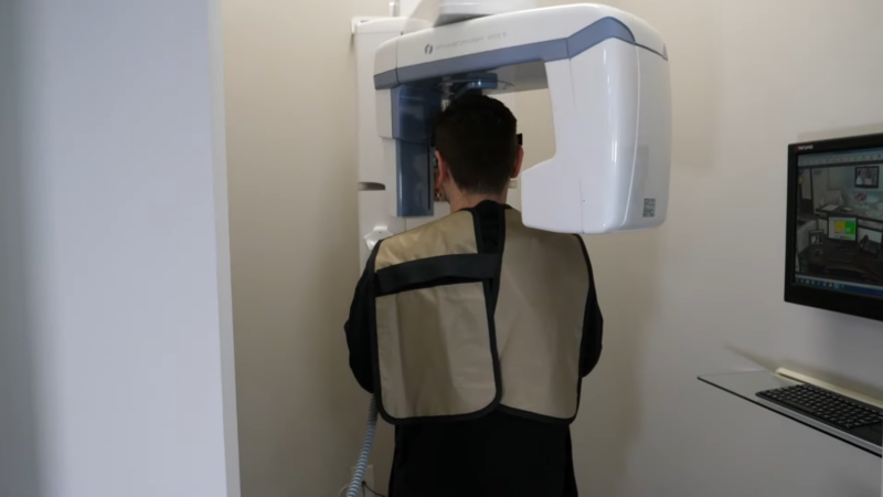 Person Undergoing a Dental X-Ray Scan